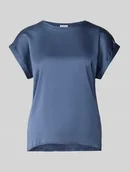 Bluzki damskie - Bluzka z satyny z okrągłym dekoltem model ‘ELLETTE’ - miniaturka - grafika 1