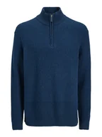 Swetry męskie - Jack & Jones Sweter Point 12287316 Niebieski Relaxed Fit - miniaturka - grafika 1