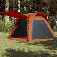Namioty - vidaXL Namiot, 4-os., szaro-pomarańczowy, 240x221x160 cm, tafta 185T - miniaturka - grafika 1