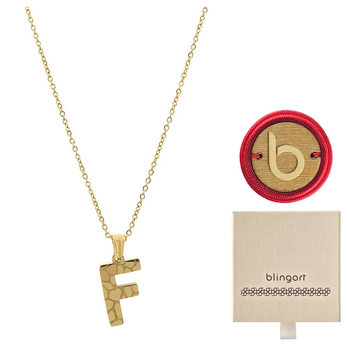 Naszyjnik łańcuszek celebrytka pozłacany z literą