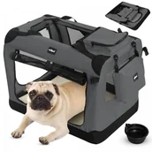 Transportery dla kotów - Leopet Skrzynia transportowa dla psów, S antracytowa - miniaturka - grafika 1