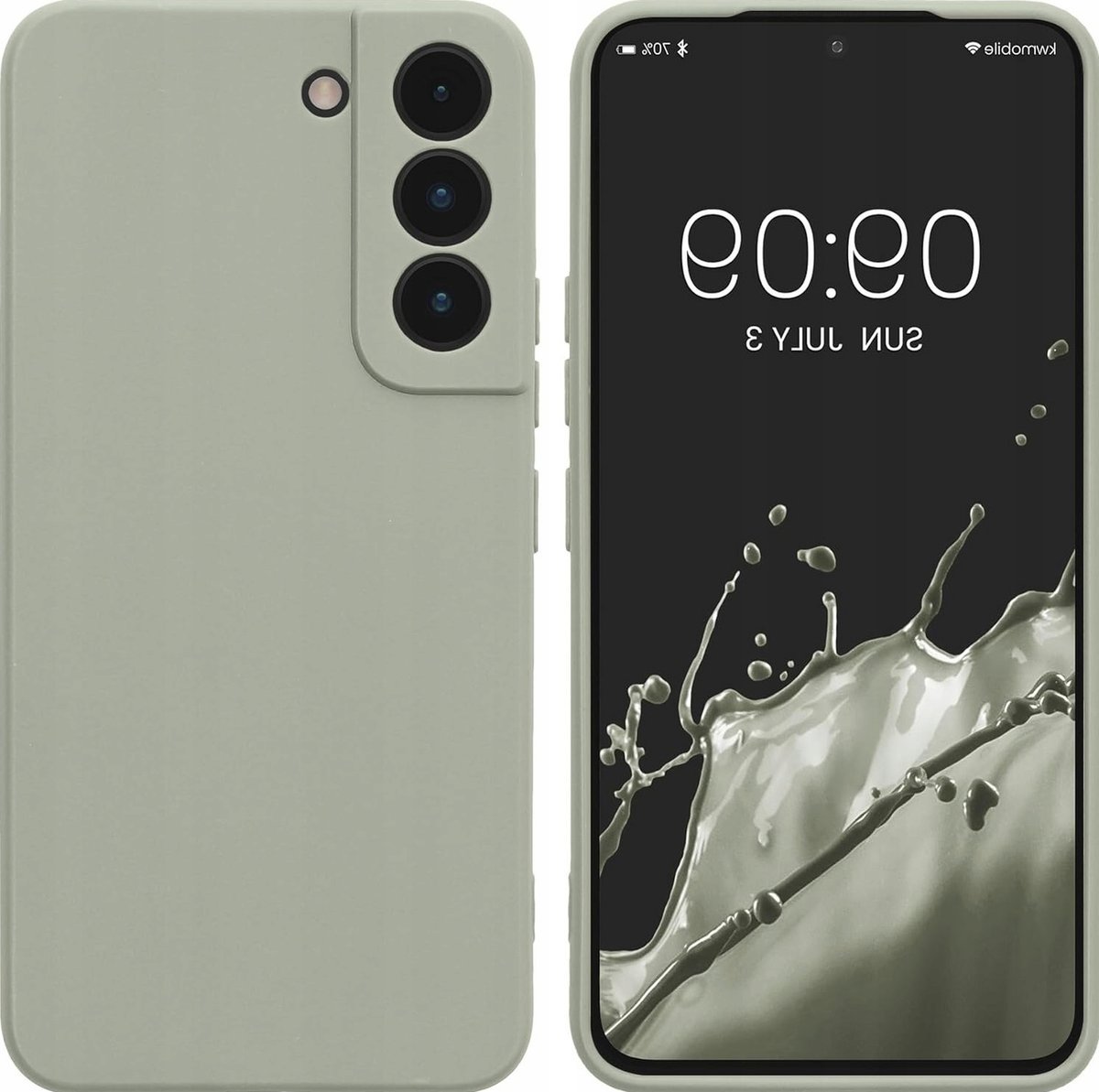 Etui silikonowe matowe szaro zielone smartfon wytrzymałe gładkie giętkie