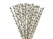 Słomki do napojów - Słomki urodzinowe Piłka Nożna - 19 cm - 100 szt. - miniaturka - grafika 1