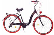 Rowery - Dallas Bike City Alu GE 28 cali Damski Czarny z czerwonym - miniaturka - grafika 1