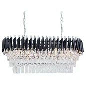 Lampy sufitowe - Kryształowa lampa wisząca TOLEDO 6260/8 8C BL Elem czarny chrom przezroczysty - miniaturka - grafika 1