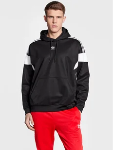 adidas Bluza Adicolor Classics Cut Line Hoodie HS2065 Czarny Loose Fit - Bluzy męskie - miniaturka - grafika 1