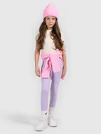 Spodnie i spodenki dla dziewczynek - 4F Legginsy dzianinowe dziewczęce - fioletowe 122 (6-7 lat) - miniaturka - grafika 1