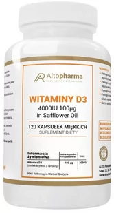 Altopharma Witamina D3 4000 IU 100 g 120 kapsułek miękkich 1146127 - Witaminy i minerały - miniaturka - grafika 1