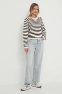 Swetry damskie - Tommy Hilfiger sweter damski kolor beżowy - miniaturka - grafika 1