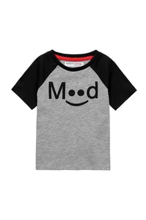 Bluzki dla niemowląt - T-shirt niemowlęcy szary Mood - grafika 1