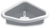 Kuwety dla kotów - Corner poop toilet Sprint Corner 56x40x14cm white/grey 8003507966185 - miniaturka - grafika 1
