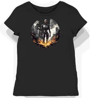 Koszulki i topy damskie - Koszulka damska czarna z motywem srebrnego cyborga S - miniaturka - grafika 1