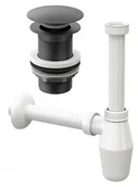 Korki do umywalek - Czarny korek klik klak + syfon do umywalki bp - miniaturka - grafika 1