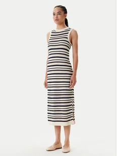 Tommy Hilfiger Sukienka dzianinowa WW0WW45649 Beżowy Slim Fit - Sukienki - miniaturka - grafika 1