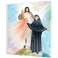 Ikony i obrazy sakralne - Obraz religijny na płótnie Jezus Ufam Tobie, Jezus Miłosierny, Święta Siostra Faustyna - miniaturka - grafika 1