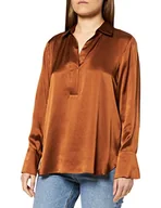 Bluzki damskie - comma Damska bluzka z długim rękawem, 8771 Sienna Brown, 42 PL - miniaturka - grafika 1