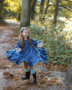 Sukienka Dresowa Blue Dress - Sukienki i spódniczki dla dziewczynek - miniaturka - grafika 1