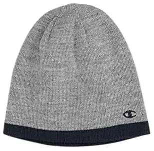 Champion Unisex_Dzianinowa dwustronna czapka beanie dla dorosłych, szary melanż/granatowy, jeden rozmiar - Czapki damskie - miniaturka - grafika 1