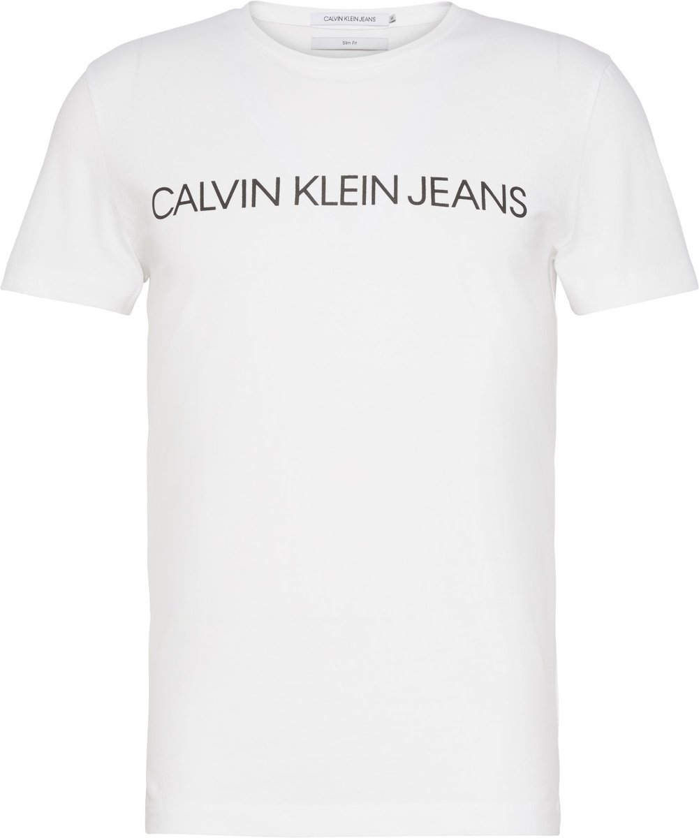 Calvin Klein Koszulka Męska T-Shirt Core Institutional White J30J307855 112 L
