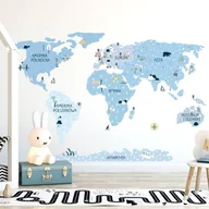 Wyposażenie pokoiku dziecięcego - Naklejka ścienna mapa świata ice cold - miniaturka - grafika 1