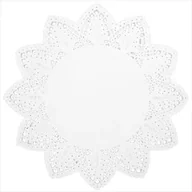 Dekoracje i nakrycia stołu na imprezę - Serwetka dekoracyjna, okrągła, biała, 20 cm, 100 szt SER120-KJ - miniaturka - grafika 1