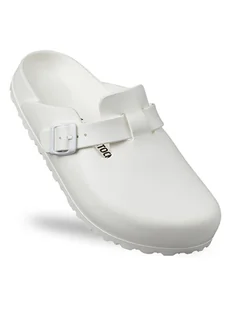 Birkenstock Chodaki "Boston" w kolorze białym - Klapki i japonki damskie - miniaturka - grafika 1