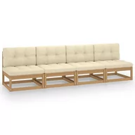 Sofy ogrodowe - VidaXL Lumarko 4-osobowa sofa z poduszkami, lite drewno sosnowe 3076392 - miniaturka - grafika 1