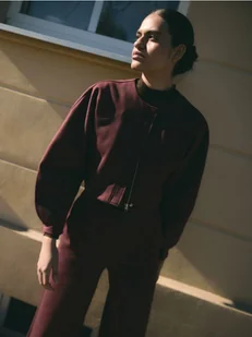 Reserved - Marynarka z domieszką wiskozy - bordowy - Marynarki i żakiety damskie - miniaturka - grafika 1