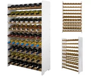 Dębowy regał na wino RW-20 63 butelki – Biały czarny drewno dębowe / Wamar-Sosenka - Stojaki na wino - miniaturka - grafika 1