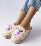 Kapcie damskie - Beżowe damskie kapcie Moly-36 - miniaturka - grafika 1