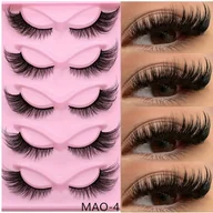 Sztuczne rzęsy i akcesoria - TEMU 5 Par Rzęs Cat Eye, Materiał 3D Miękki i Wygodny, Gęste w Stylu Lisiego Oka, Puszyste z Zakręconymi Końcówkami, na Karnawał, Codzienne - miniaturka - grafika 1
