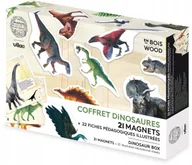 Klocki - Vilac Magnesy drewniane Dinozaury z kartami edukacyjnymi +3 - miniaturka - grafika 1