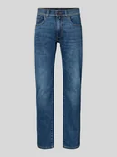 Spodnie męskie - Jeansy o kroju tapered fit z 5 kieszeniami model ‘LYON’ - miniaturka - grafika 1