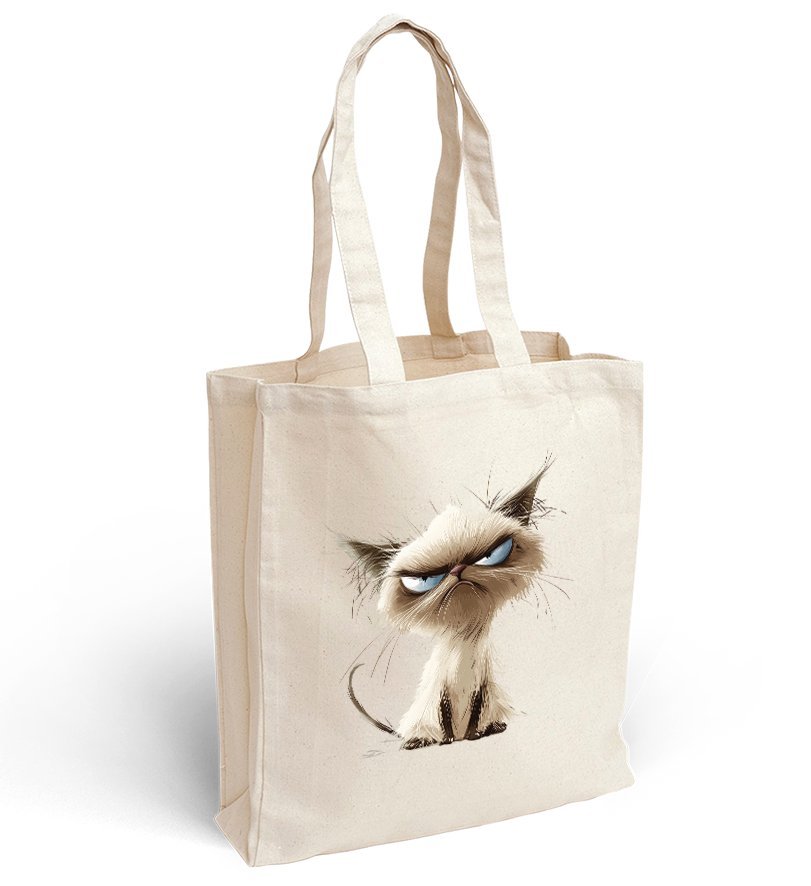 Torba bawełniana z nadrukiem wkurzony kot
