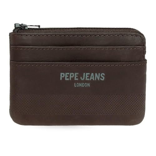 Pepe Jeans Głęboki Portfel Brązowy 11x7x1,5 cm Skóra by Joumma Bags, Brązowy brązowy, Talla única, portmonetka