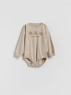 Reserved - Bawełniane body - beżowy - Skarpetki dla dzieci - miniaturka - grafika 1