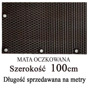 Mata,osłona balkonowa OCZKOWANA z technorattanu, mix-brąz, szerokość 1,00 m - Parawany - miniaturka - grafika 1