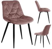 Krzesła - ExitoDesign Krzesło tapicerowane MALMO velvet róż antyczny - miniaturka - grafika 1