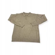 Swetry męskie - Sweter męski L Old Money Szarobeżowy z kołnierzem Guziki Klasyka - miniaturka - grafika 1