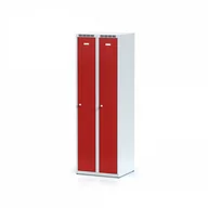 Szafki BHP - Alfa 3 Metalowa szafka ubraniowa, czerwone drzwi, zamek obrotowy 1261461 - miniaturka - grafika 1
