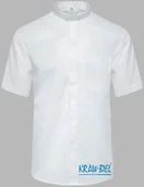 Szaty liturgiczne - Koszula kapłańska z koloratką, krótki rękaw biała - miniaturka - grafika 1