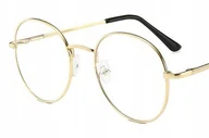 Okulary korekcyjne, oprawki, szkła - OKULARY metal KOREKCYJNE MINUSY - ZŁOTE -5 - miniaturka - grafika 1