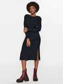 Sukienki - Vero Moda Sukienka dzianinowa 10291689 Czarny Relaxed Fit - miniaturka - grafika 1