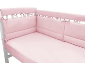 Ochraniacze do łóżeczka - OCHRANIACZ / OSŁONKA NA BARIERKĘ DO ŁÓŻECZKA 60x20 cm BAWEŁNA 100% ROYAL PUDROWY RÓŻ - miniaturka - grafika 1