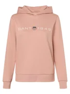 Swetry damskie - Gant Damski sweter z kapturem Kobiety Bawełna różowy nadruk, XXL - miniaturka - grafika 1
