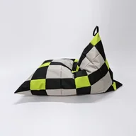 Fotele i pufy dla dzieci - Pufa Worek Dla Dzieci Ovni Long Krata - miniaturka - grafika 1