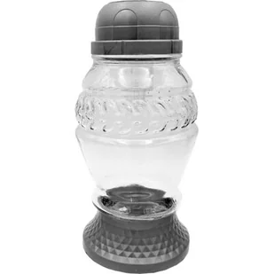 Znicz szklany solarny LA 273 SOL SR 10,5 x 20 cm srebrny - Lampiony i znicze - miniaturka - grafika 1