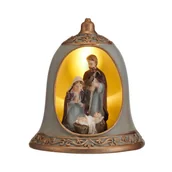 Ozdoby bożonarodzeniowe - Szopka bożonarodzeniowa LED Dzwonek 9 cm HOLY FAMILY VILLA ITALIA - miniaturka - grafika 1