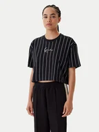 Koszulki i topy damskie - Karl Kani T-Shirt Small Signature Essential Pinstripe 6137880 Czarny Relaxed Fit - miniaturka - grafika 1