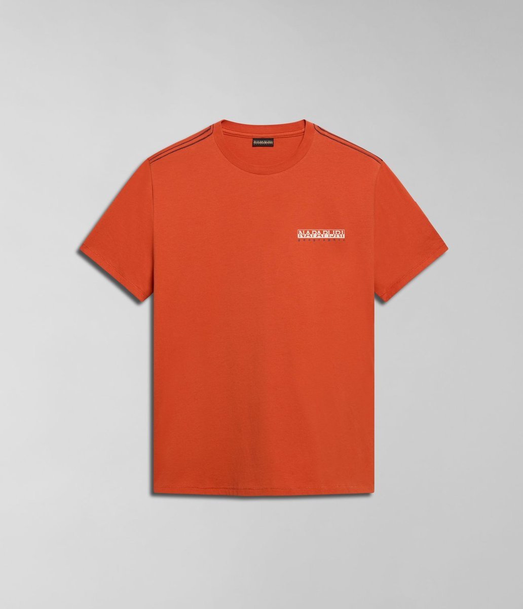 t-shirt uomo napapijri s-gras np0a4hqn a62 orange burnt